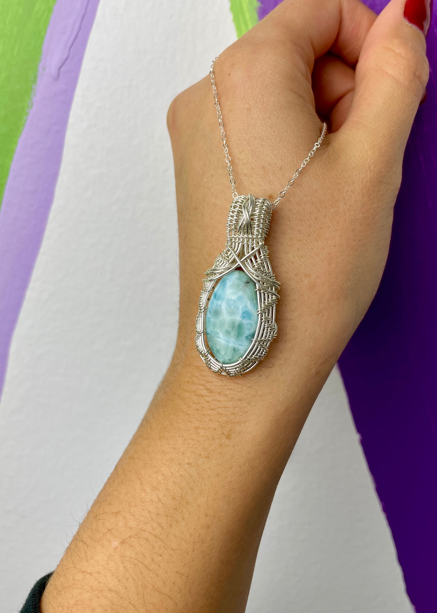 Larimar: Sterling Silver Necklace
