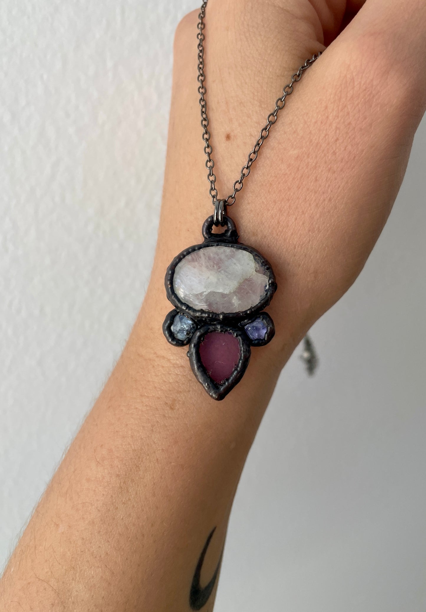 Mini Trinity Talisman – Moonstone, Amethyst & Tanzanite