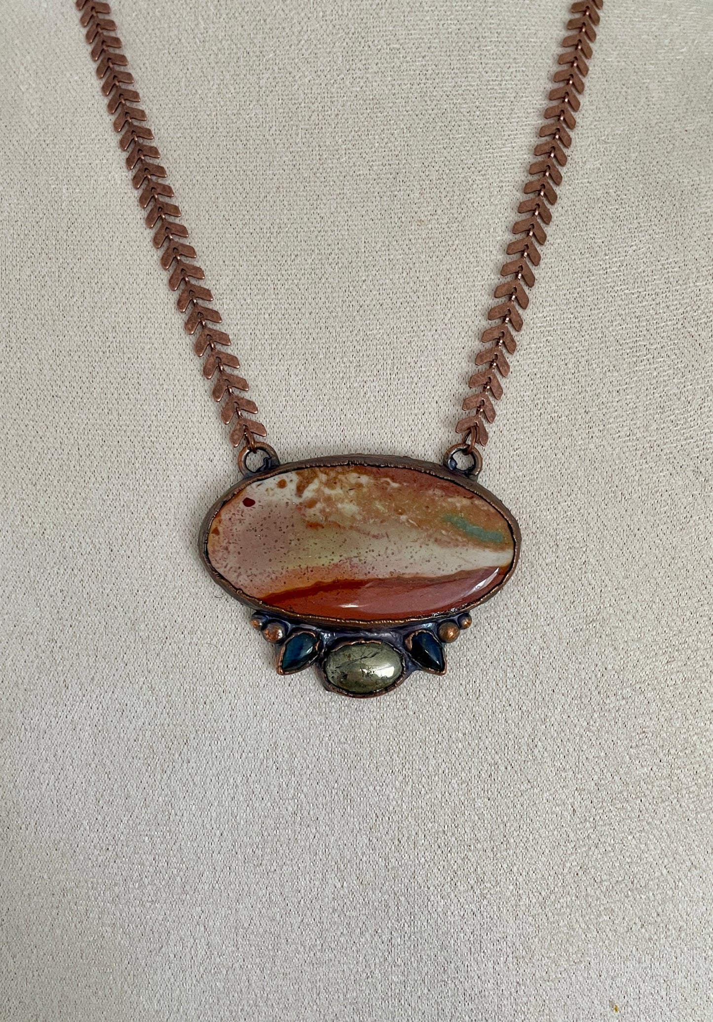 Painted Earth Necklace – Polychrome Jasper & Pyrite