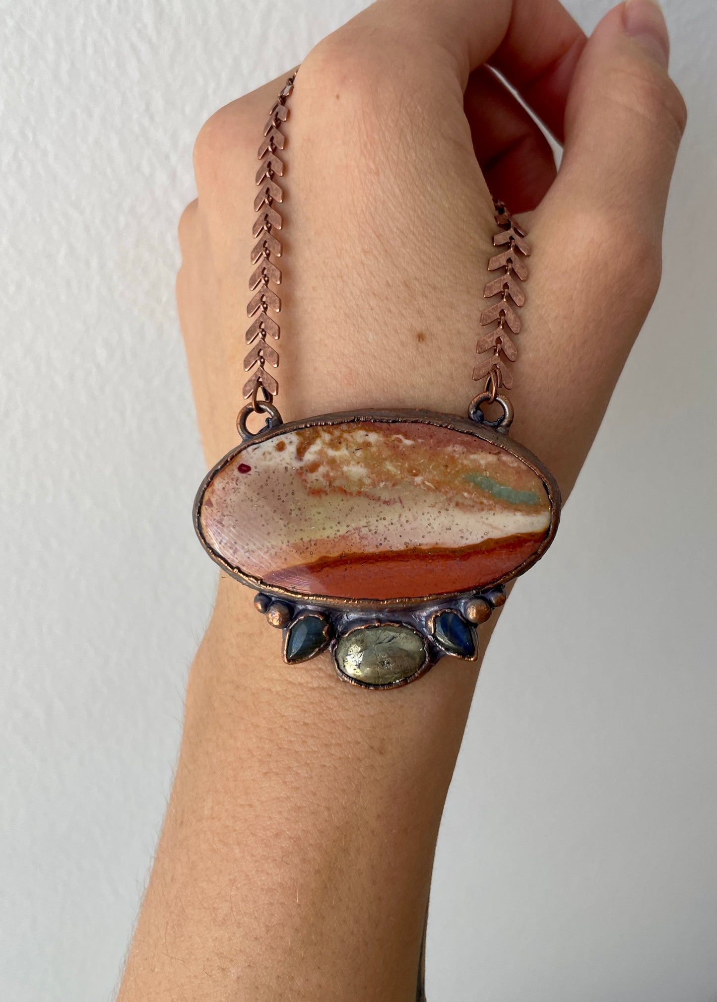 Painted Earth Necklace – Polychrome Jasper & Pyrite