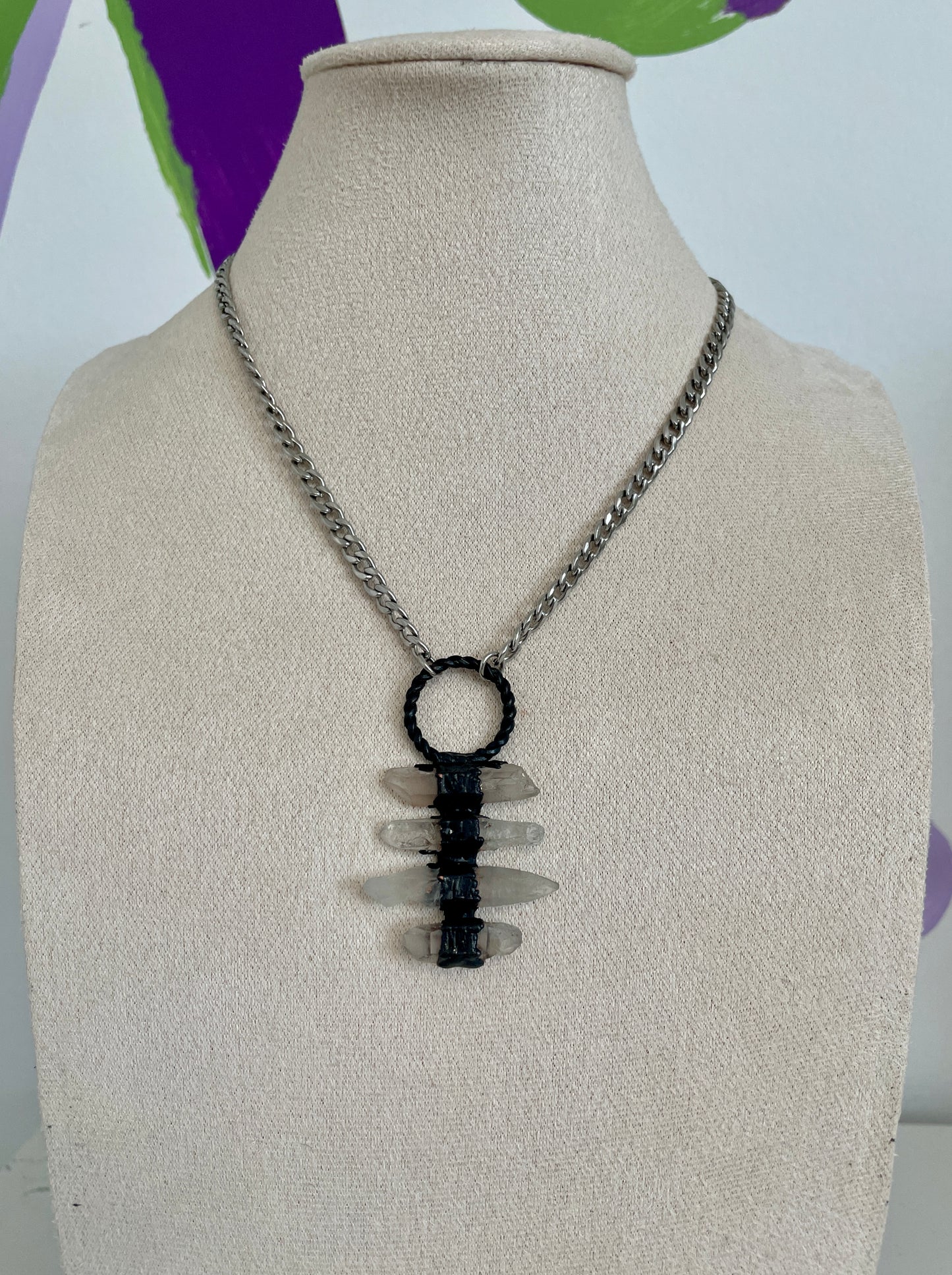 Clear Quartz Tower Choker – Stacked Crystal Alignment
