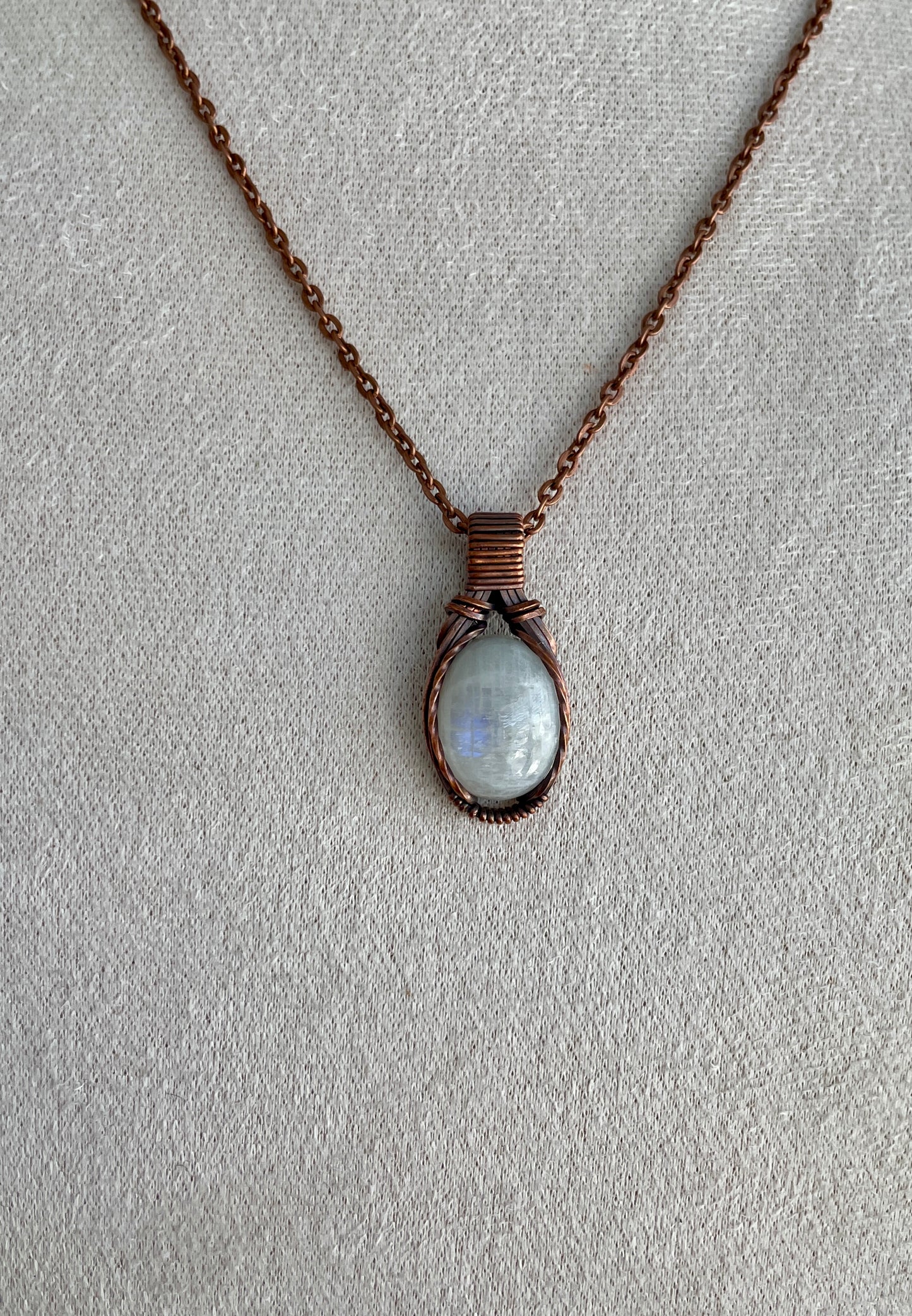 Simple Rainbow Moonstone Pendant