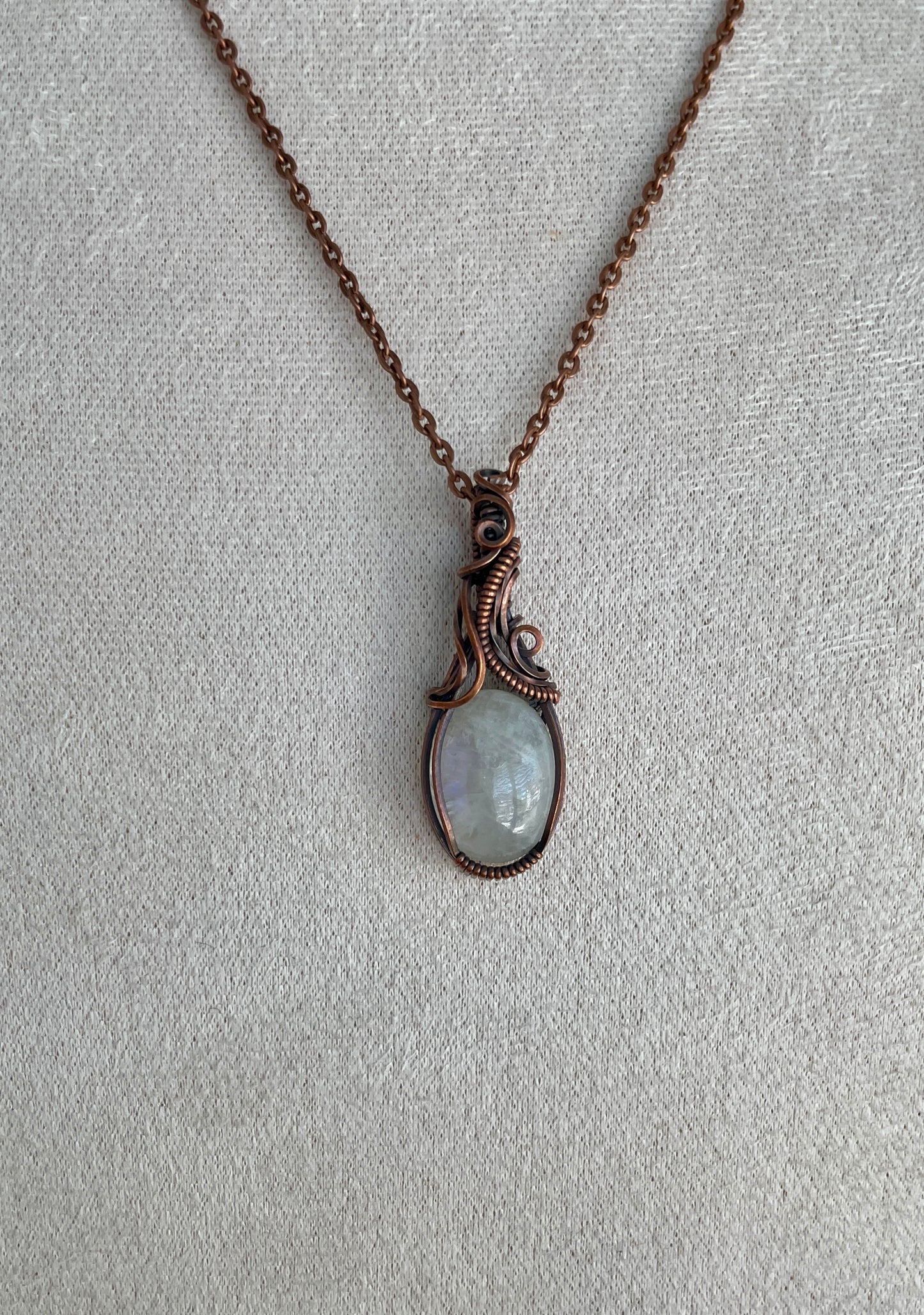 Rainbow Moonstone Swirl Pendant