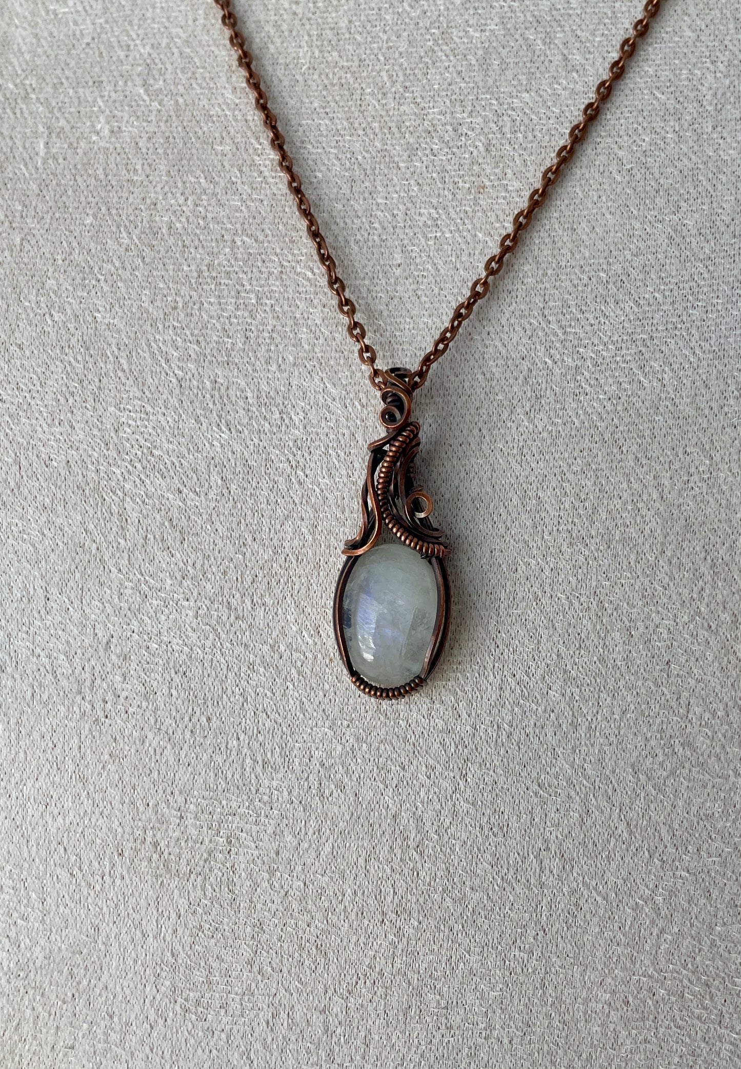 Rainbow Moonstone Swirl Pendant
