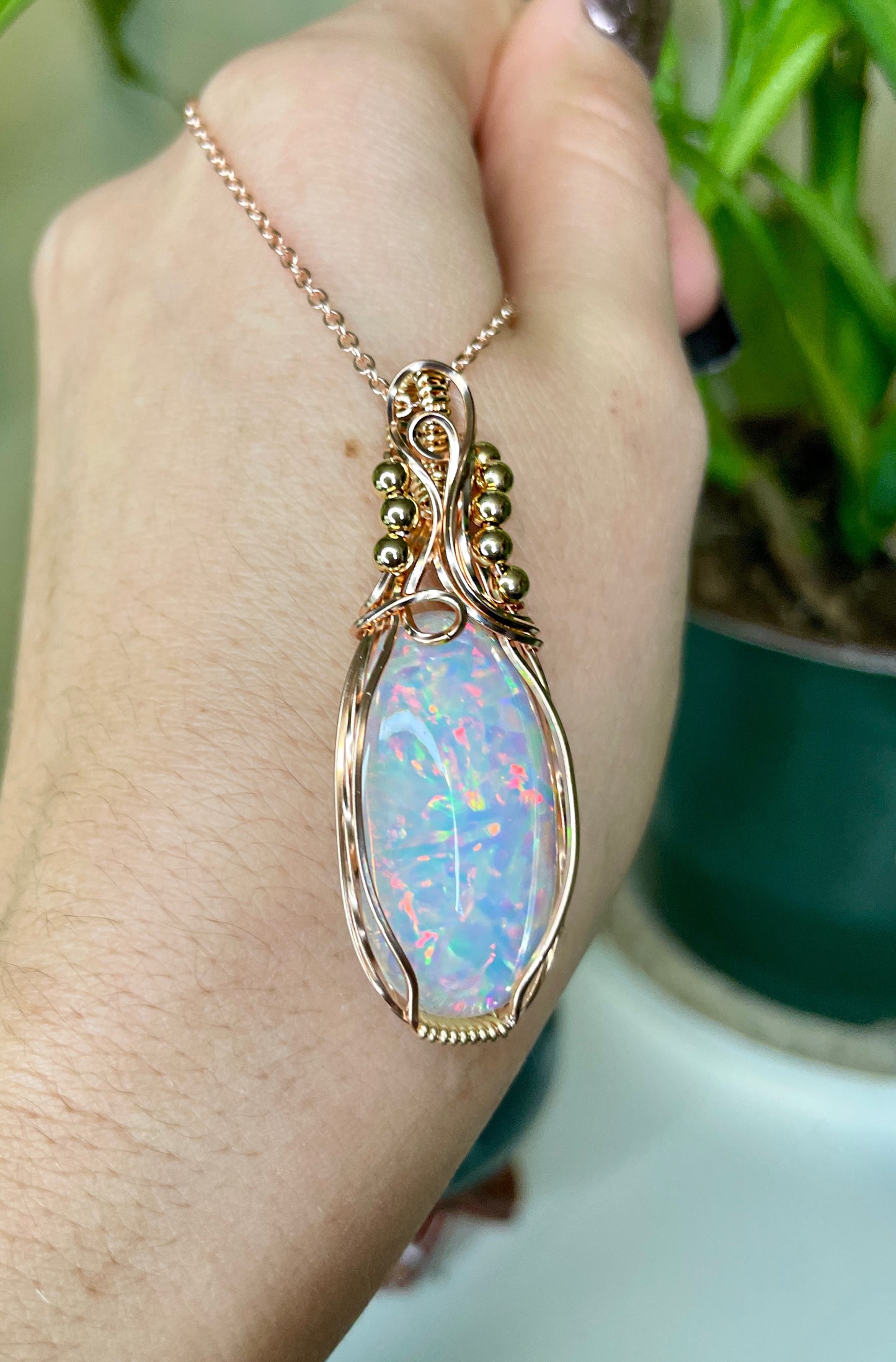 Luxury Heirloom Opal: 14k Yellow & Rose Gold Fill