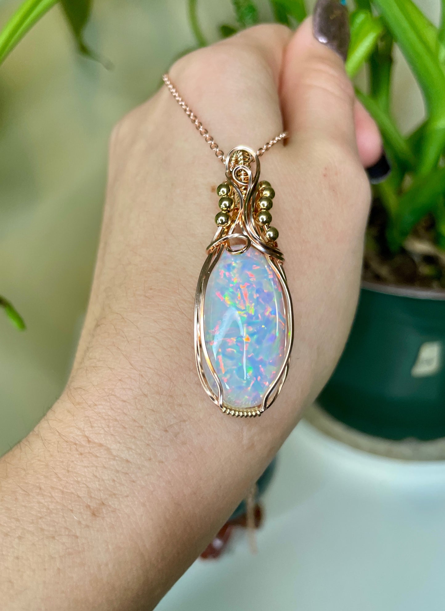 Luxury Heirloom Opal: 14k Yellow & Rose Gold Fill