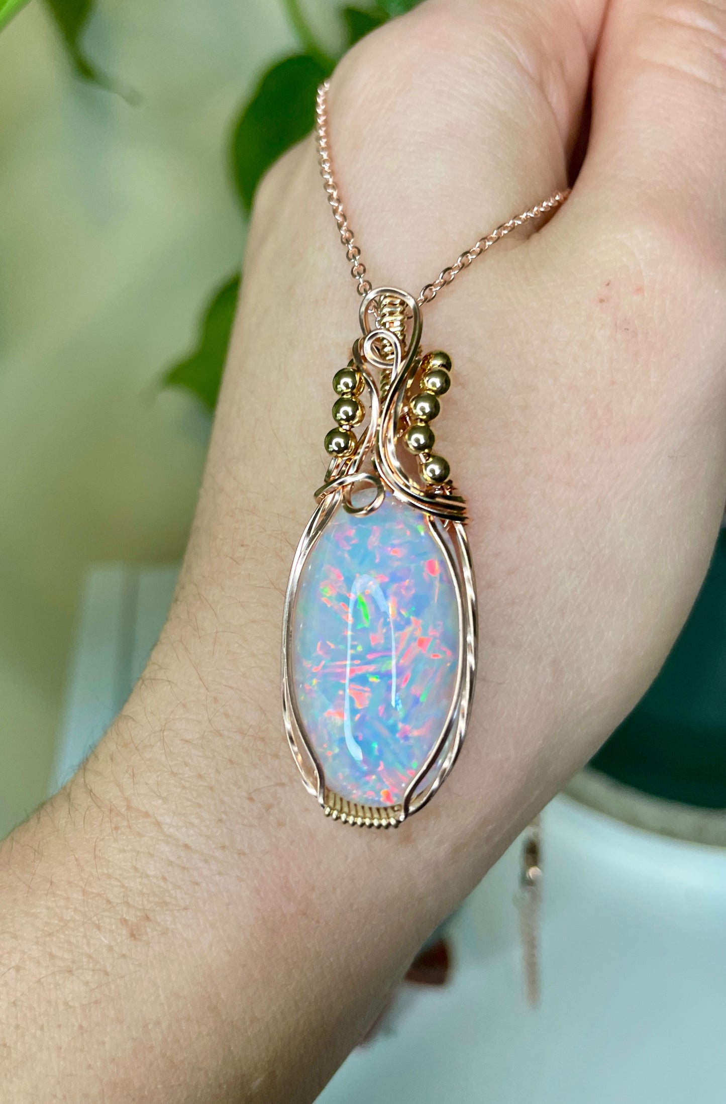 Luxury Heirloom Opal: 14k Yellow & Rose Gold Fill