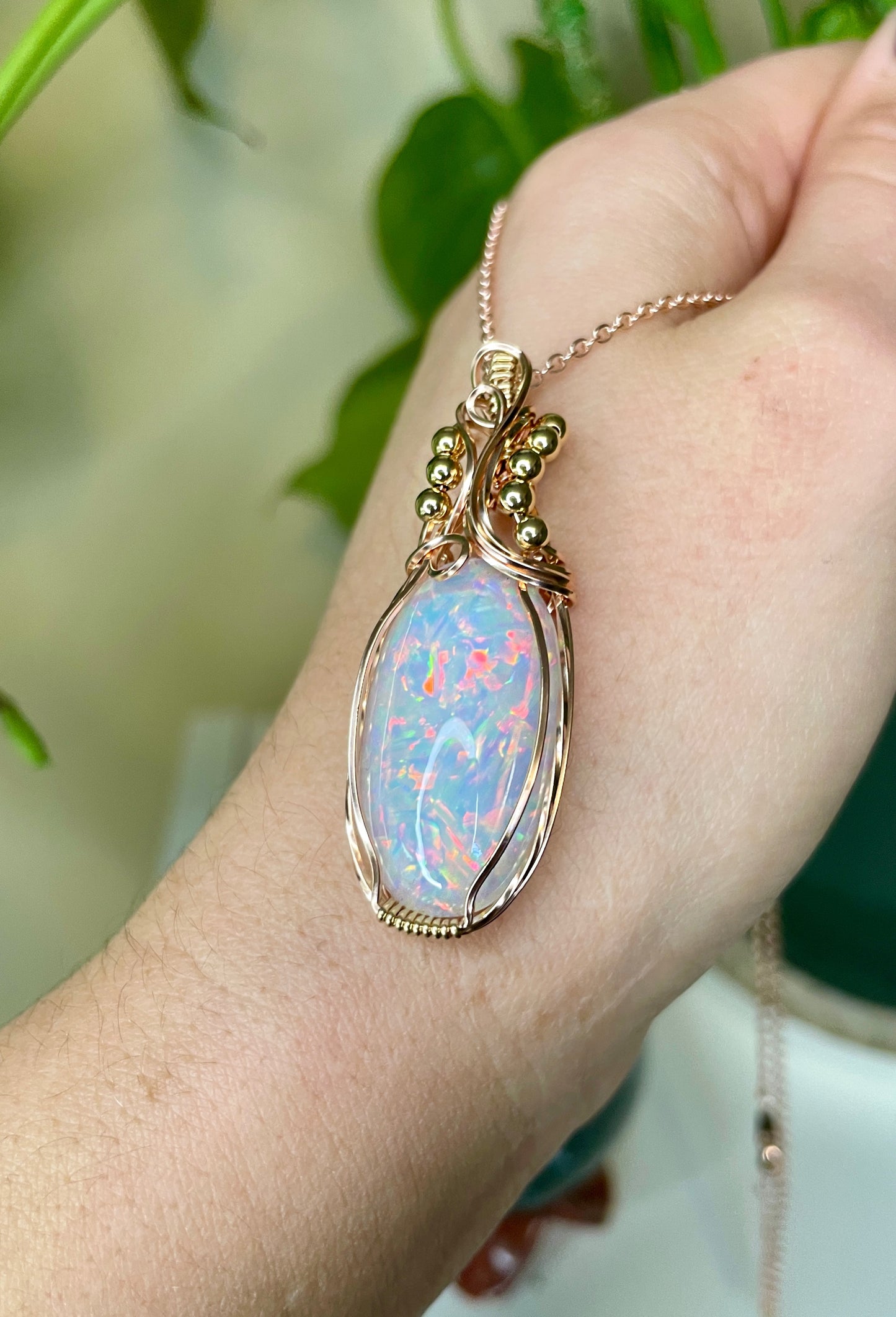 Luxury Heirloom Opal: 14k Yellow & Rose Gold Fill