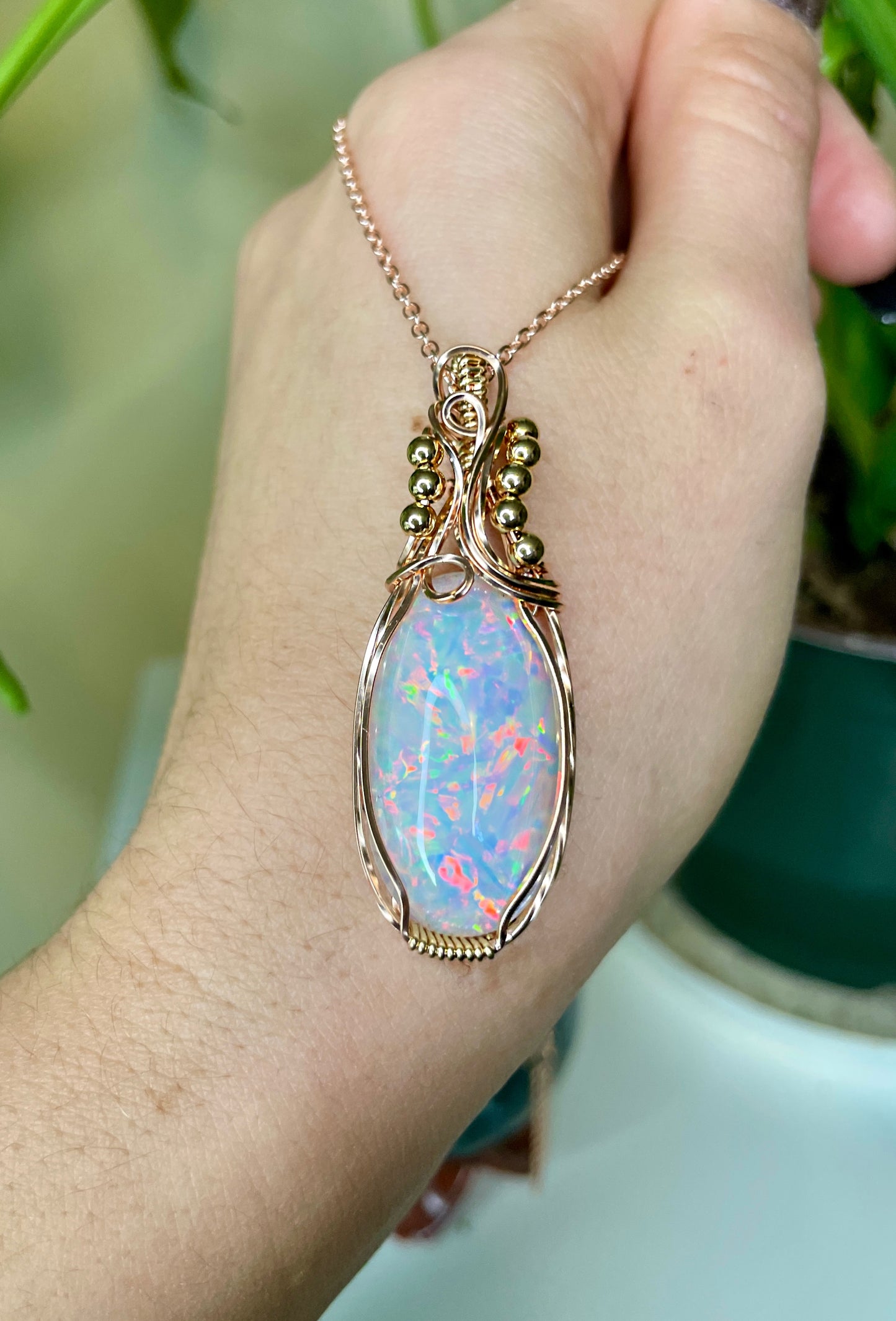 Luxury Heirloom Opal: 14k Yellow & Rose Gold Fill
