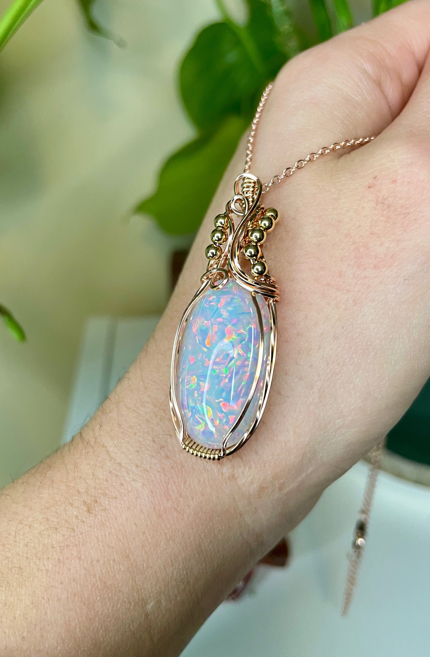 Luxury Heirloom Opal: 14k Yellow & Rose Gold Fill