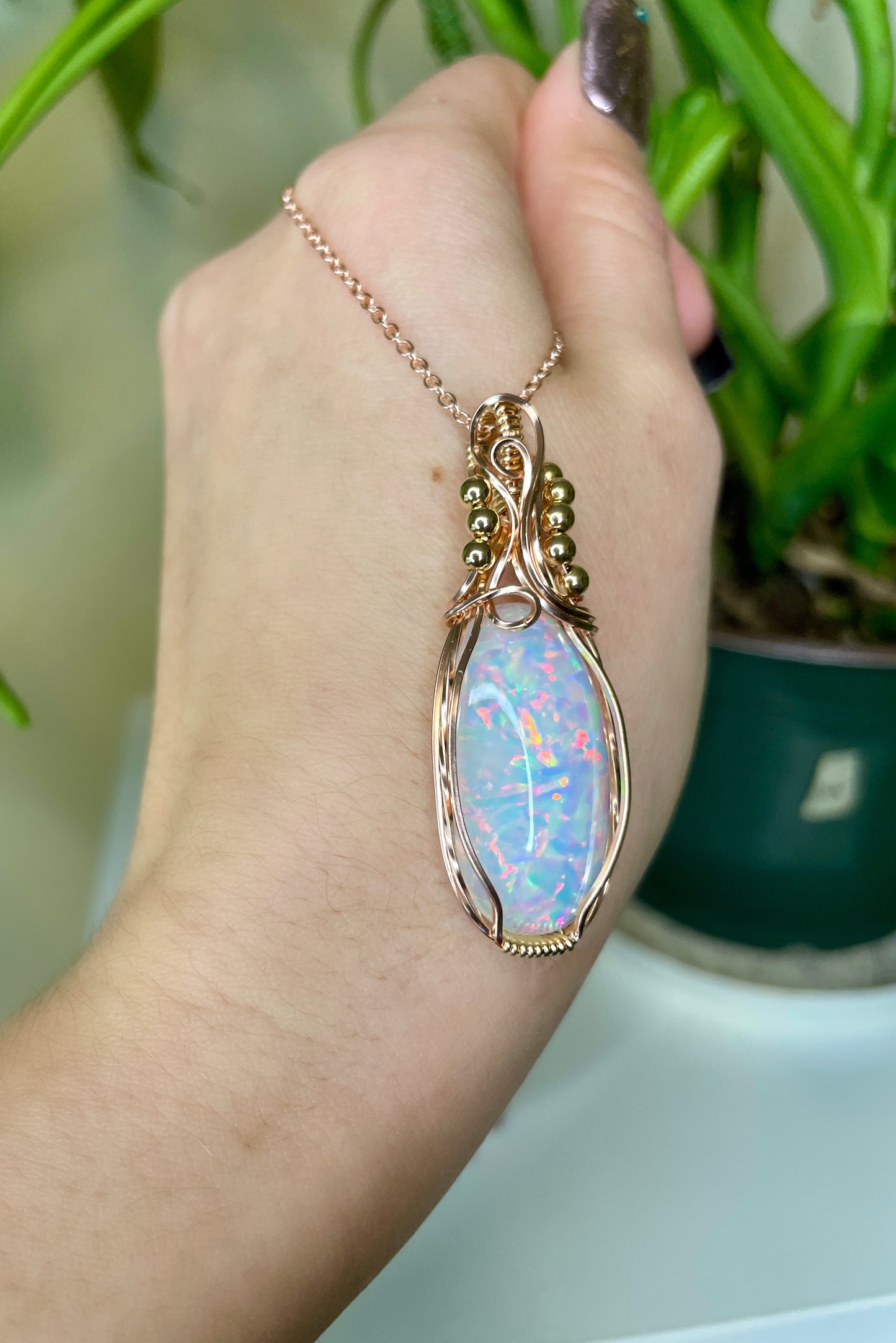 Luxury Heirloom Opal: 14k Yellow & Rose Gold Fill