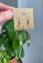 Load image into Gallery viewer, Rose Quartz Unalome Earrings
