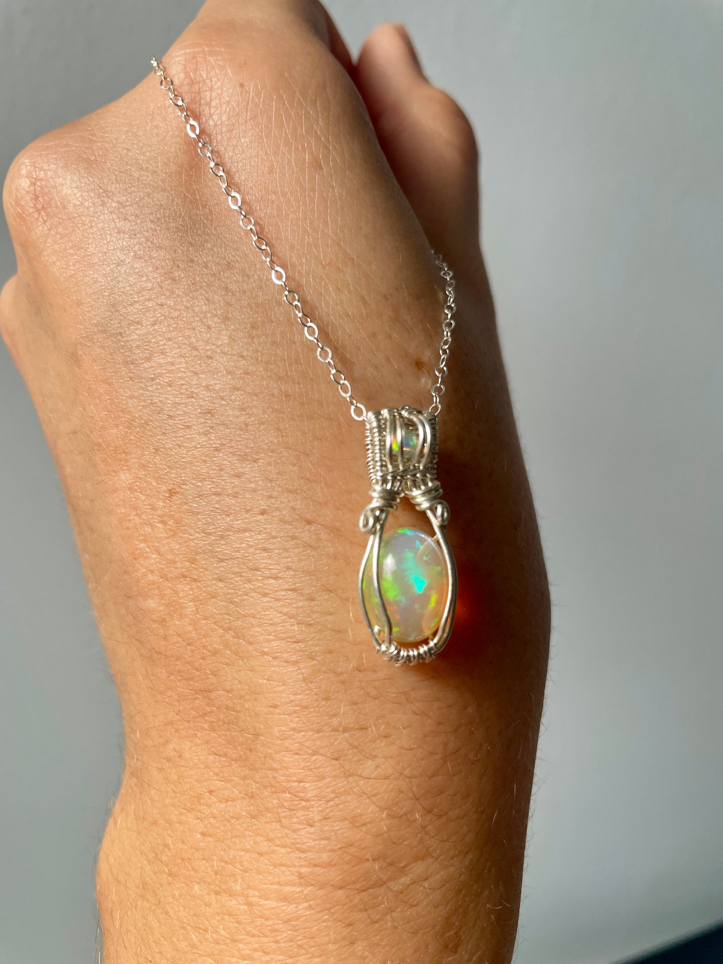 Double Opal Micro Geen & Blue: Sterling Silver