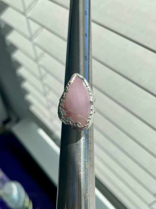Pink Kunzite Ring: Silver