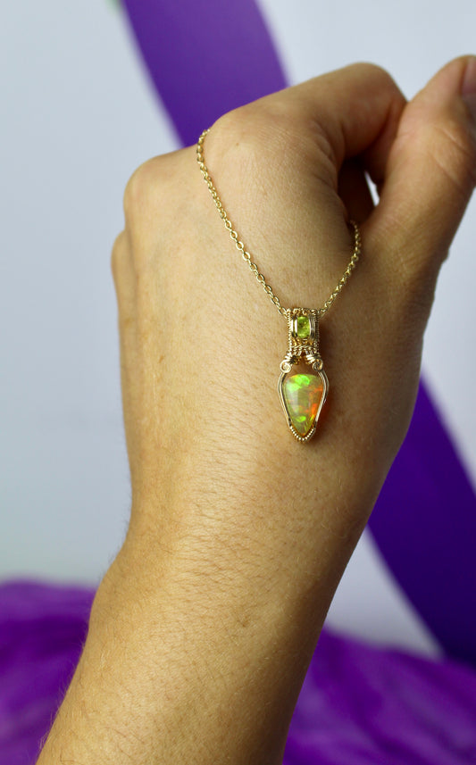 Opal & Peridot Micro: 14k Gold Filled