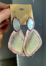 Load image into Gallery viewer, Moonstone Luna Moth Wing Earrings
