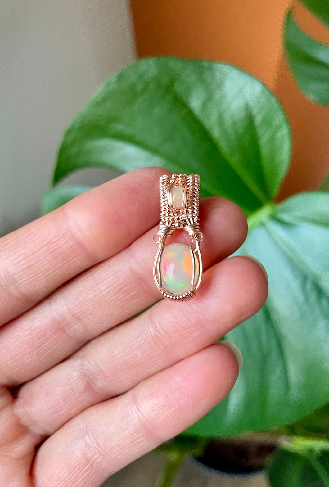 Double Opal Micro Pink: 14k Rose Gold Filled
