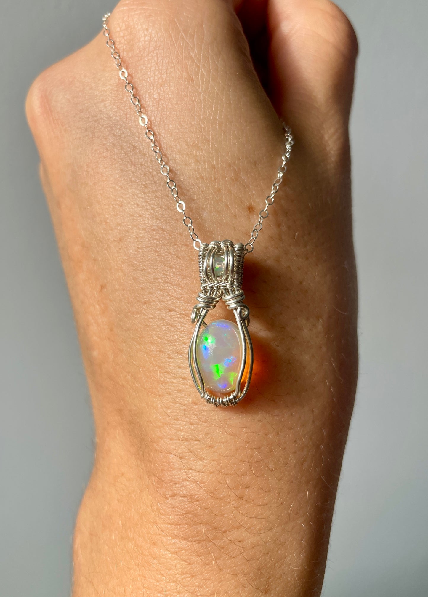 Double Opal Micro Geen & Blue: Sterling Silver