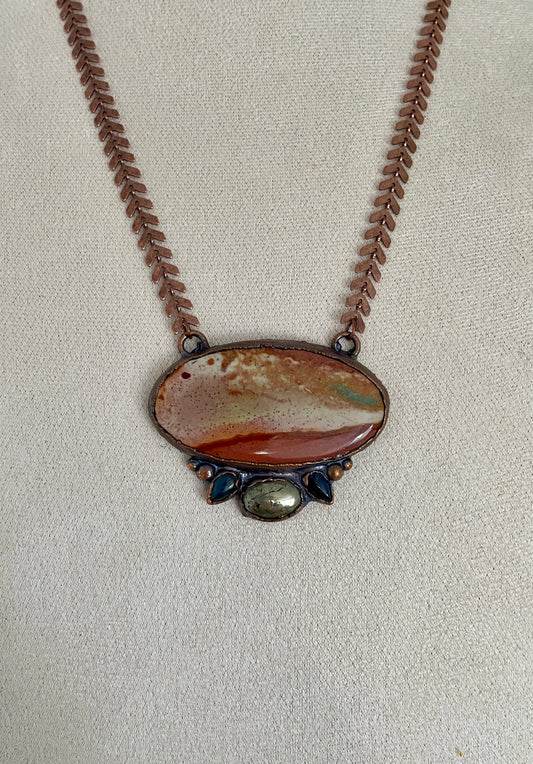 Painted Earth Necklace – Polychrome Jasper & Pyrite