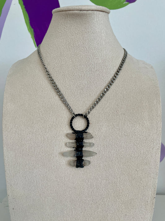 Clear Quartz Tower Choker – Stacked Crystal Alignment