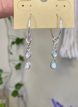 Load image into Gallery viewer, Double Opal Hoops: Sterling
