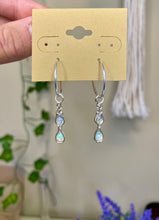 Load image into Gallery viewer, Double Opal Hoops: Sterling
